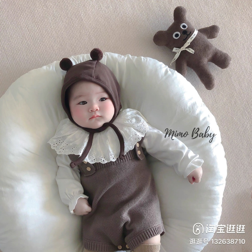 Yếm len kiểu dáng basic mùa thu đông phong cách Hàn Quốc cho bé QA107 Mimo Baby