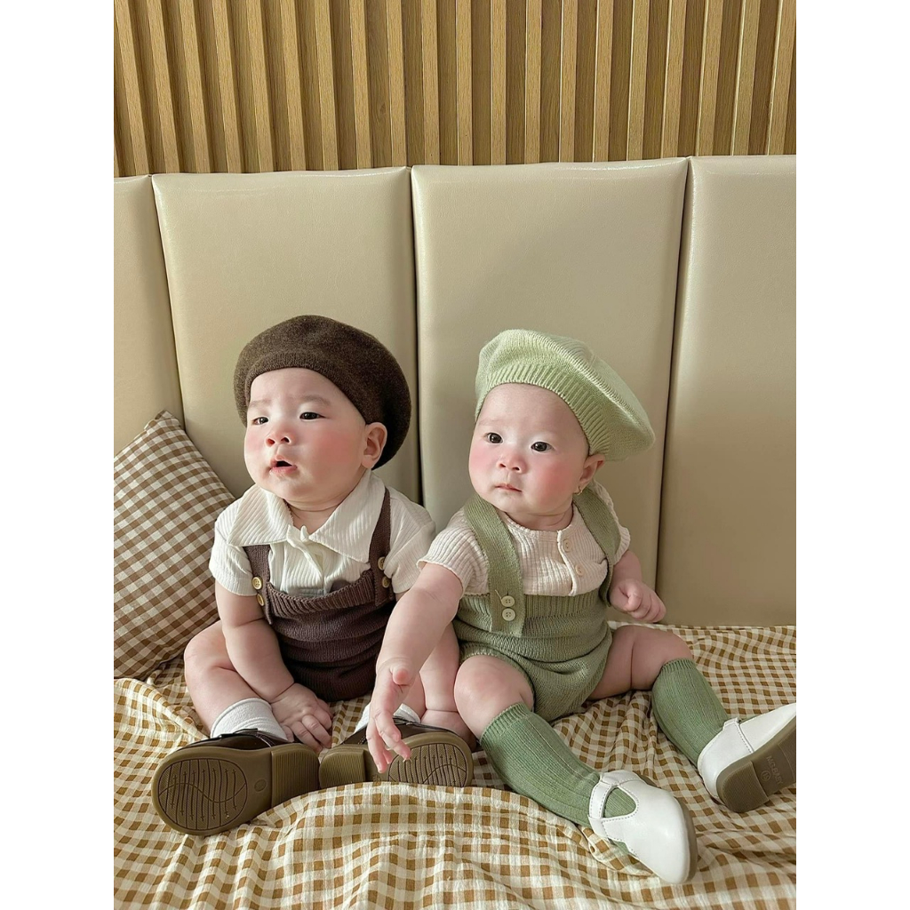 Yếm len kiểu dáng basic mùa thu đông phong cách Hàn Quốc cho bé QA107 Mimo Baby