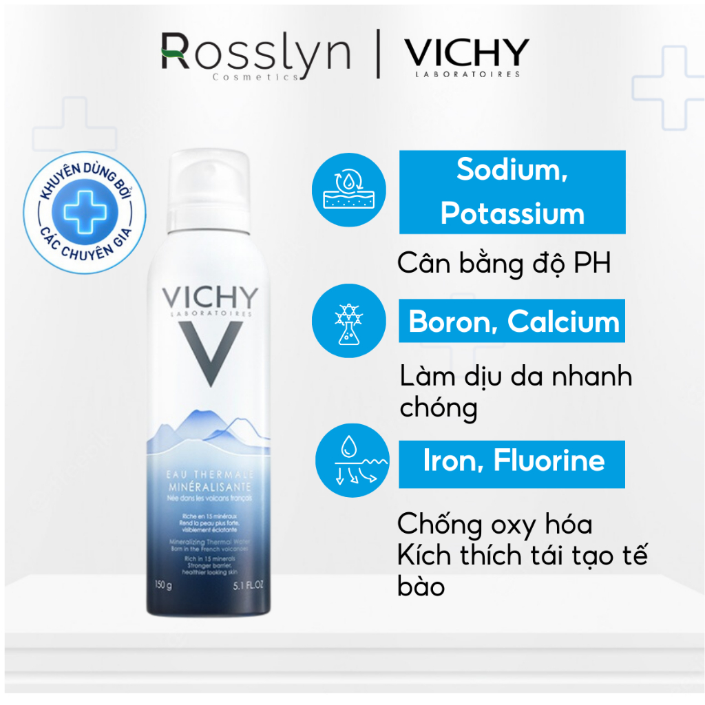 Xịt khoáng EAU THERMALE MINERALIZING THERMAL WATER Vichy 300ml/150ml Rosslyn | BigBuy360 - bigbuy360.vn