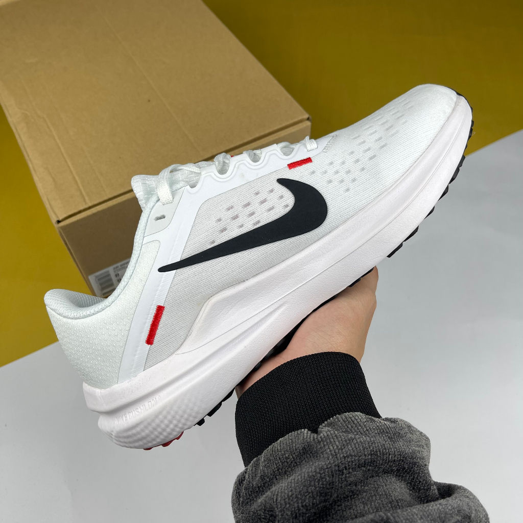 Giày Thể Thao Zoom Winflo 10 White Black Crimson, Zoom Winflo Trắng Móc Đen - Cat.Shoes