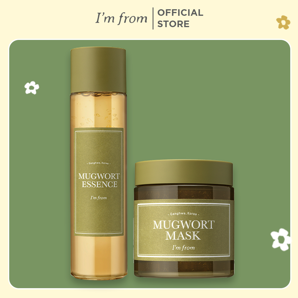 Combo Dịu Da Mặt nạ ngải cứu I'm From Mugwort Mask 110g+Tinh chất ngải cứu I'm From Mugwort Essence 160ml