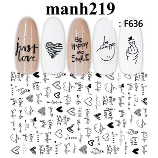 Sticker dán móng hình chữ siêu đẹp sticker - manh219