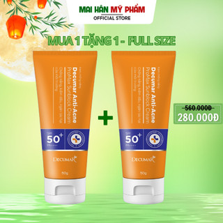 Kem chống nắng kem ngừa mụn, mờ thâm,ngừa sẹo,tái tạo da decumar anti-acne promax sunblock spf cream spf50+