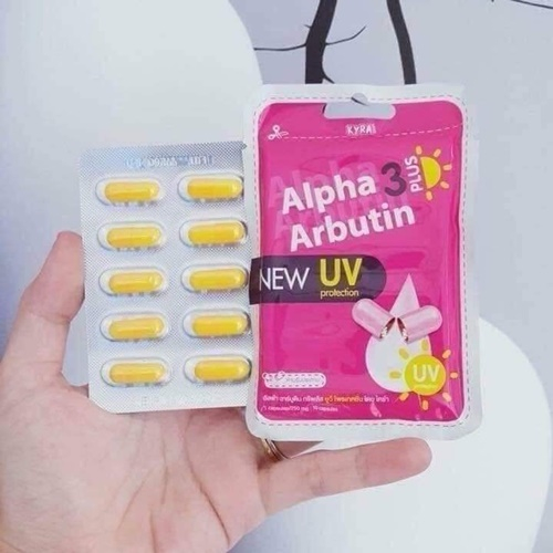 Viên Kích Trắng Alpha Arbutin 3 Plus Đêm, Ngày UV Giúp Da Trắng Mịn Hàng Thái Lan
