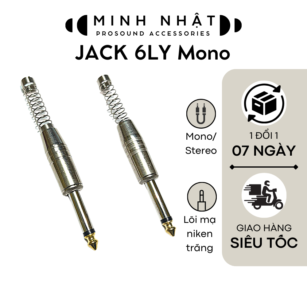 Jack - Giắc 6ly 6mm hợp kim mạ niken  kết nối âmly, laptop, máy tính, điện thoại, Mixer, Micro chuyên dụng cho âm thanh