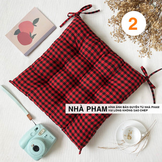 ĐỆM NGỒI BỆT CARO HÌNH 02 (40cm,45cm,50cm)