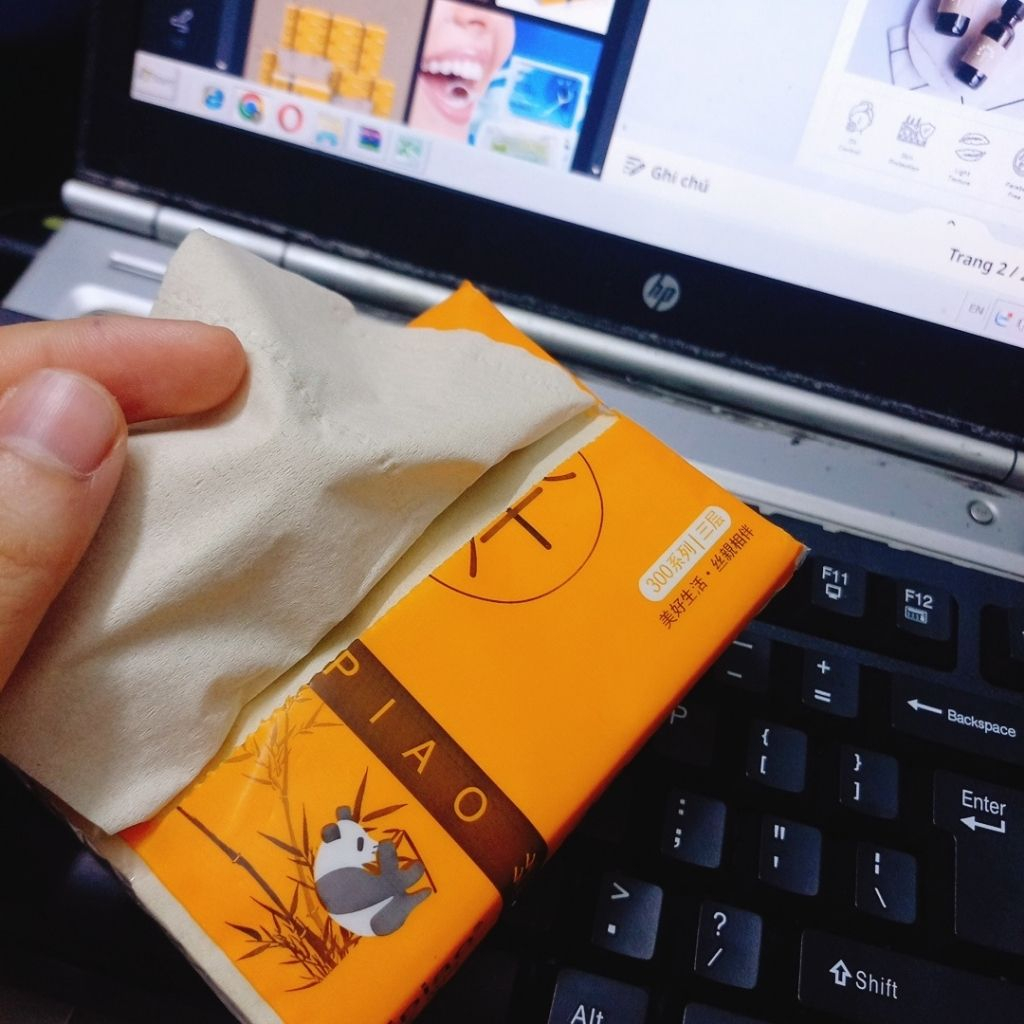 01 gói Giấy Ăn Gấu Trúc Sipiao - Khăn Giấy Rút Hàng Cao Cấp- Gói 300 Tờ