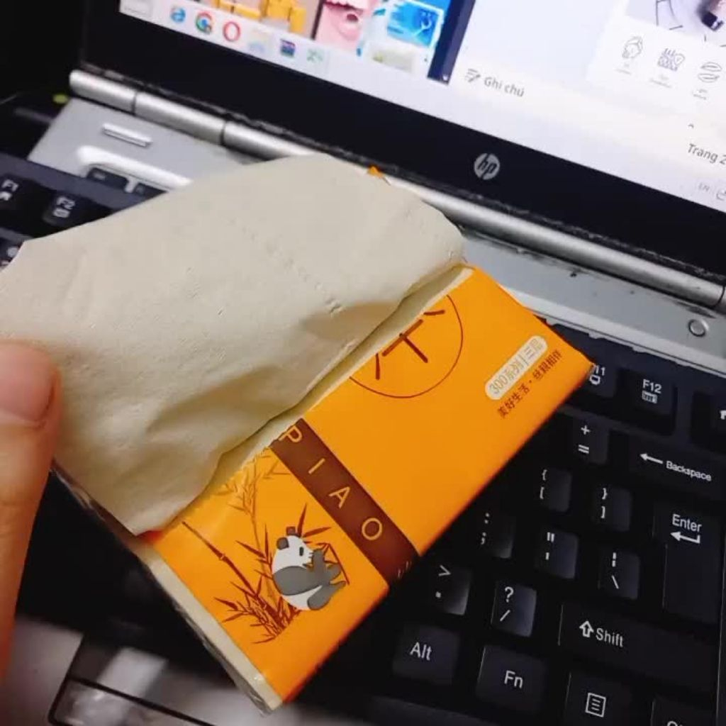 01 gói Giấy Ăn Gấu Trúc Sipiao - Khăn Giấy Rút Hàng Cao Cấp- Gói 300 Tờ