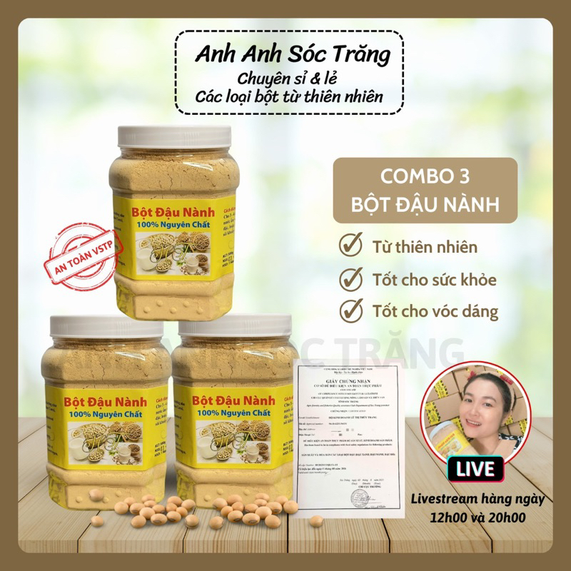 Hộp bột đậu nành rang  xay mỗi hộp 500g