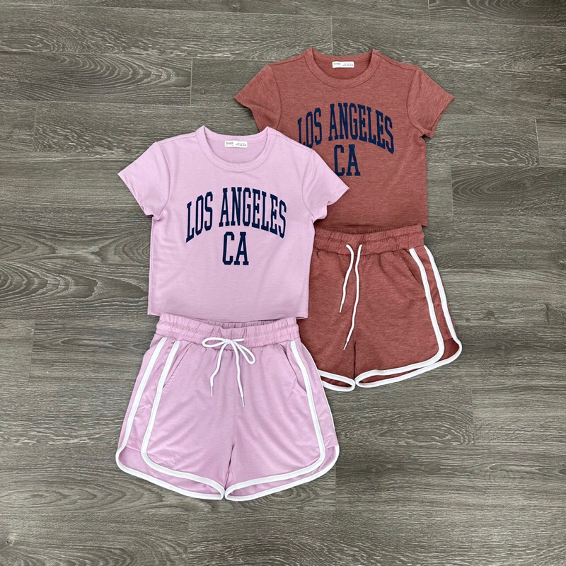 BEUCLOSET - Set mặc nhà in chữ LA thun cotton mềm