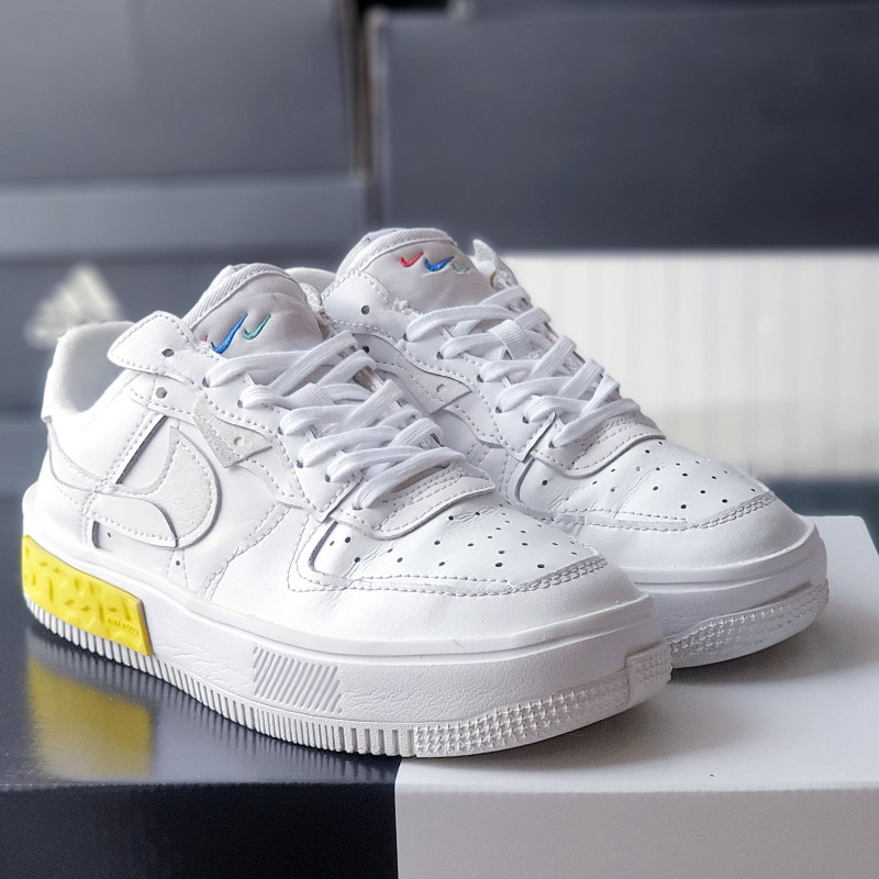 Giày Air Force 1 Fontanka White Opti Yellow, size 36.5, real 2hand