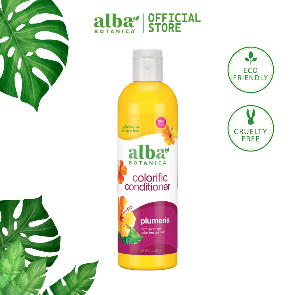 Dầu xả cho tóc nhuộm hương hoa sứ ALBA BOTANICA COLORIFIC CONDITIONER PLUMERIA 340g