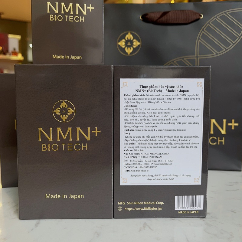 Viên uống NMN+ Biotech chống lão hóa cấp độ tế bào 60 viên -Út store