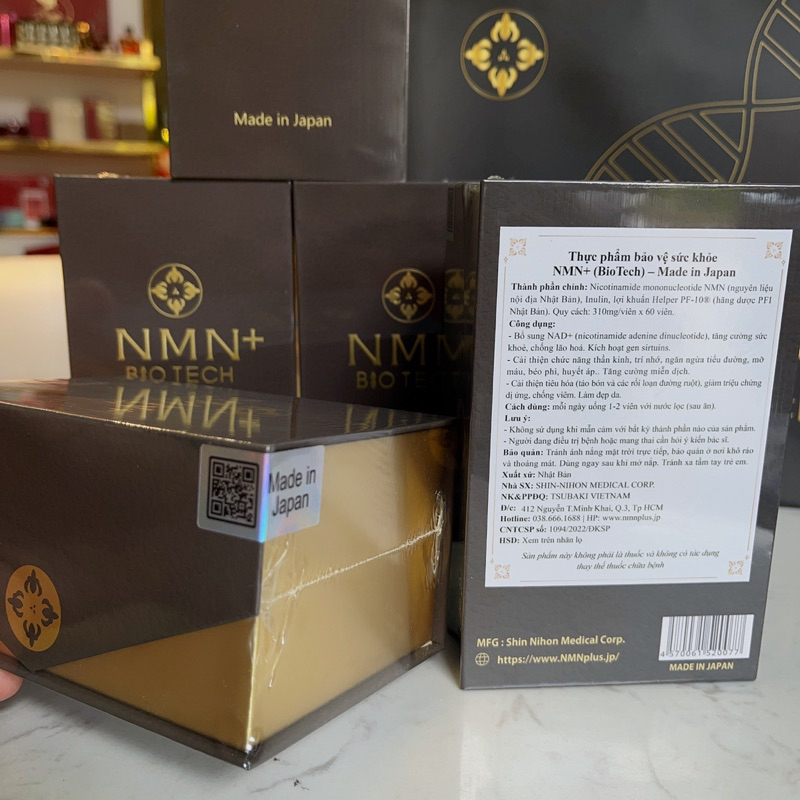 Viên uống NMN+ Biotech chống lão hóa cấp độ tế bào 60 viên -Út store