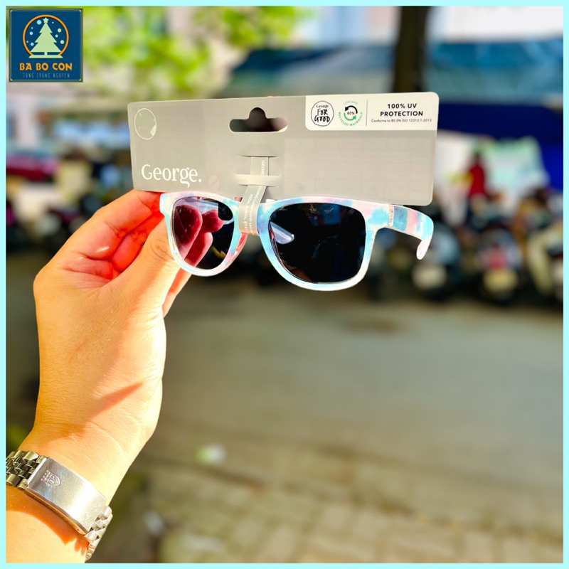 Kính râm trẻ em GEORGE size 3-5 tuổi gọng tuyệt đẹp, chống UV đeo cực đẹp, đầy đủ tem tag chuẩn Auth