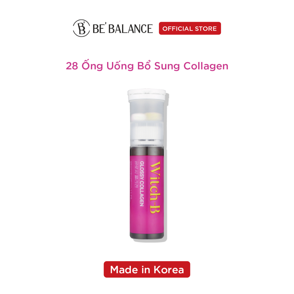 Ống Uống Collagen Be'Balance Witch-B Glossy Collagen Cân Bằng Làn Da, Chống Lão Hoá, Cải Thiện Làn Da (28 ống)