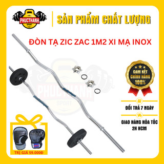 Đòn cong (ziczac) đòn tập tạ đòn gắn tạ đòn tập squats đòn tập ngực đòn tập vai Reefit dài 1m2 xi mạ Inox