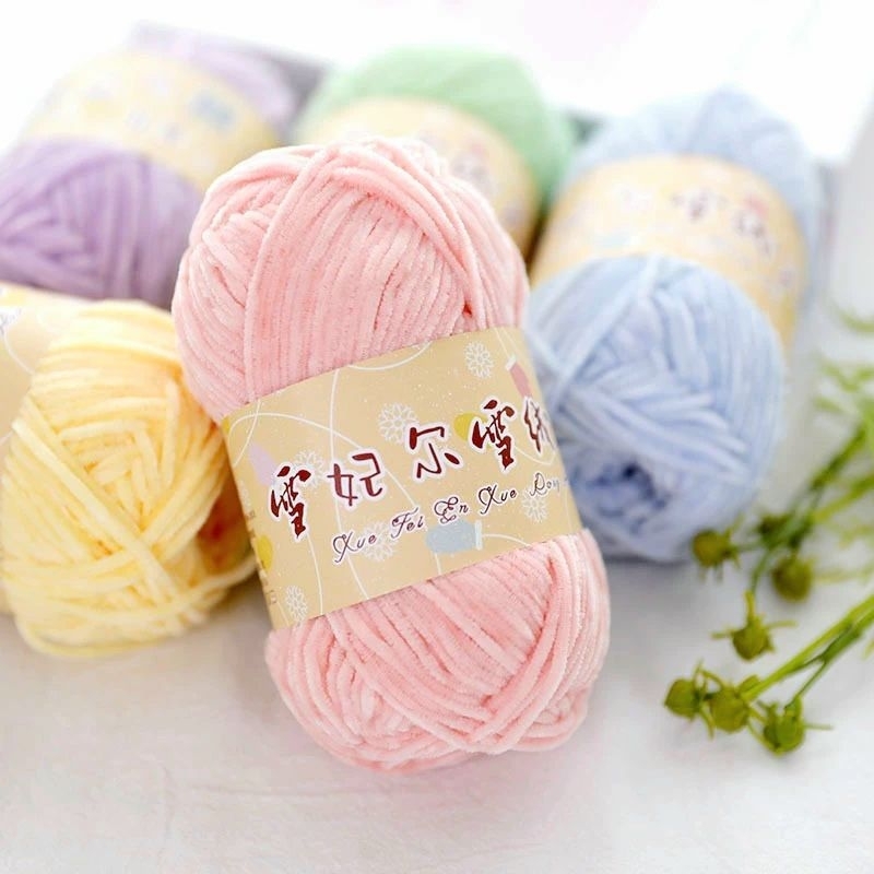 Len nhung mềm mịn 2mm móc thú bông, khăn, áo, mũ