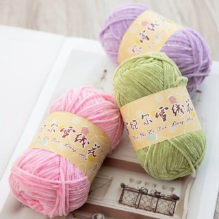Len nhung mềm mịn 2mm móc thú bông, khăn, áo, mũ