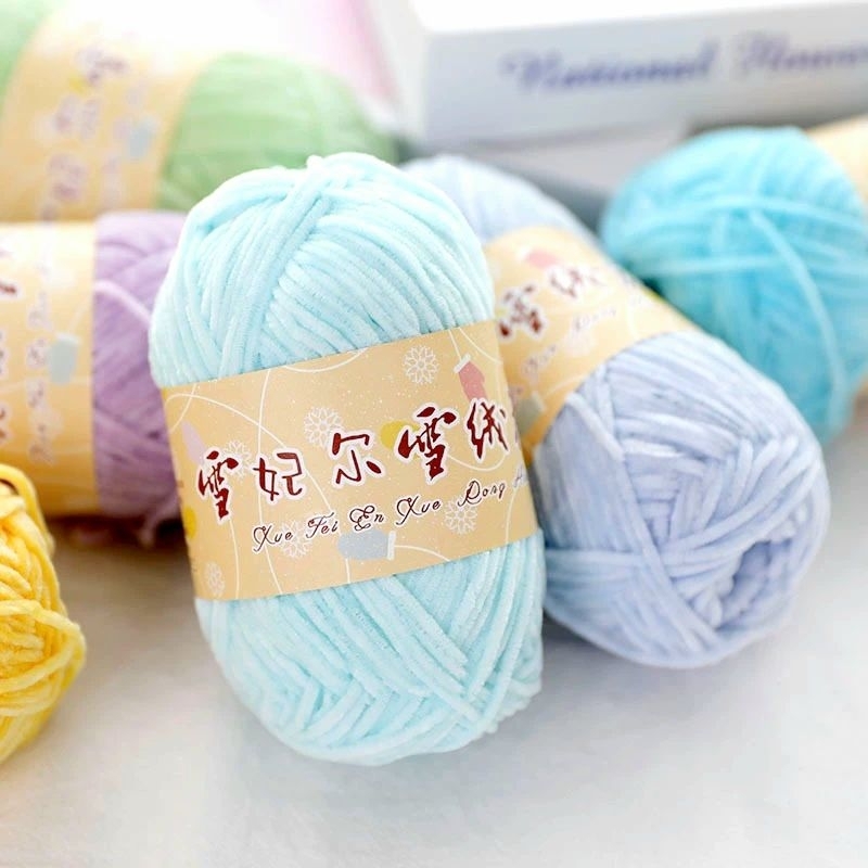 Len nhung mềm mịn 2mm móc thú bông, khăn, áo, mũ