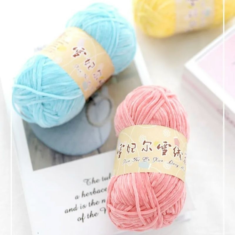 Len nhung mềm mịn 2mm móc thú bông, khăn, áo, mũ