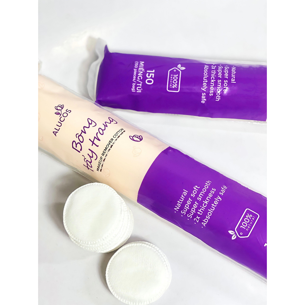 Bông tẩy trang ALUCOS dạng túi tròn 150 miếng , bông mền mịn HAVA SHOP SHOPPPP