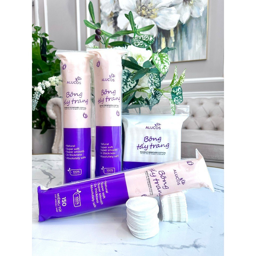 Bông tẩy trang ALUCOS dạng túi tròn 150 miếng , bông mền mịn HAVA SHOP SHOPPPP