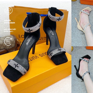 Sandal cao gót lv quai đá ngang fullbox
