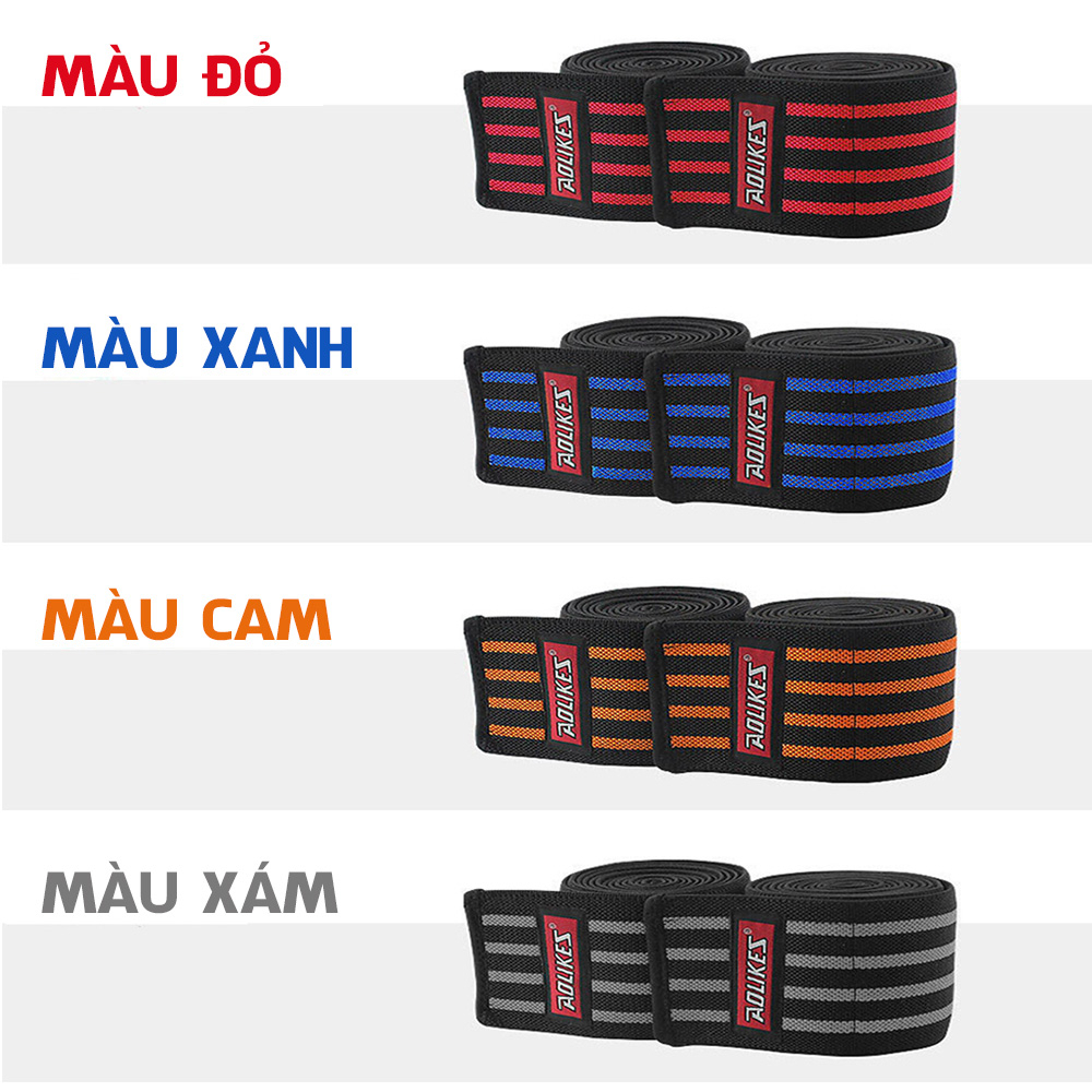 Bó gối tập gym Aolikes Cao Cấp hỗ trợ bảo vệ đầu gối, đàn hồi cực tốt PowerLifting