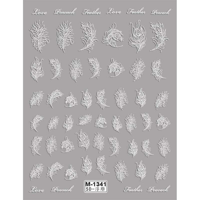 Hình dán nail lụa nổi 5D