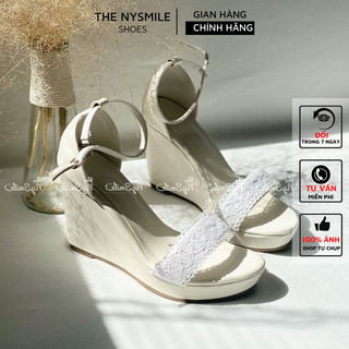 Giày đế xuồng, giày cưới cô dâu đế xuồng 9 phân quai ngang ren - The NySmile - RENA