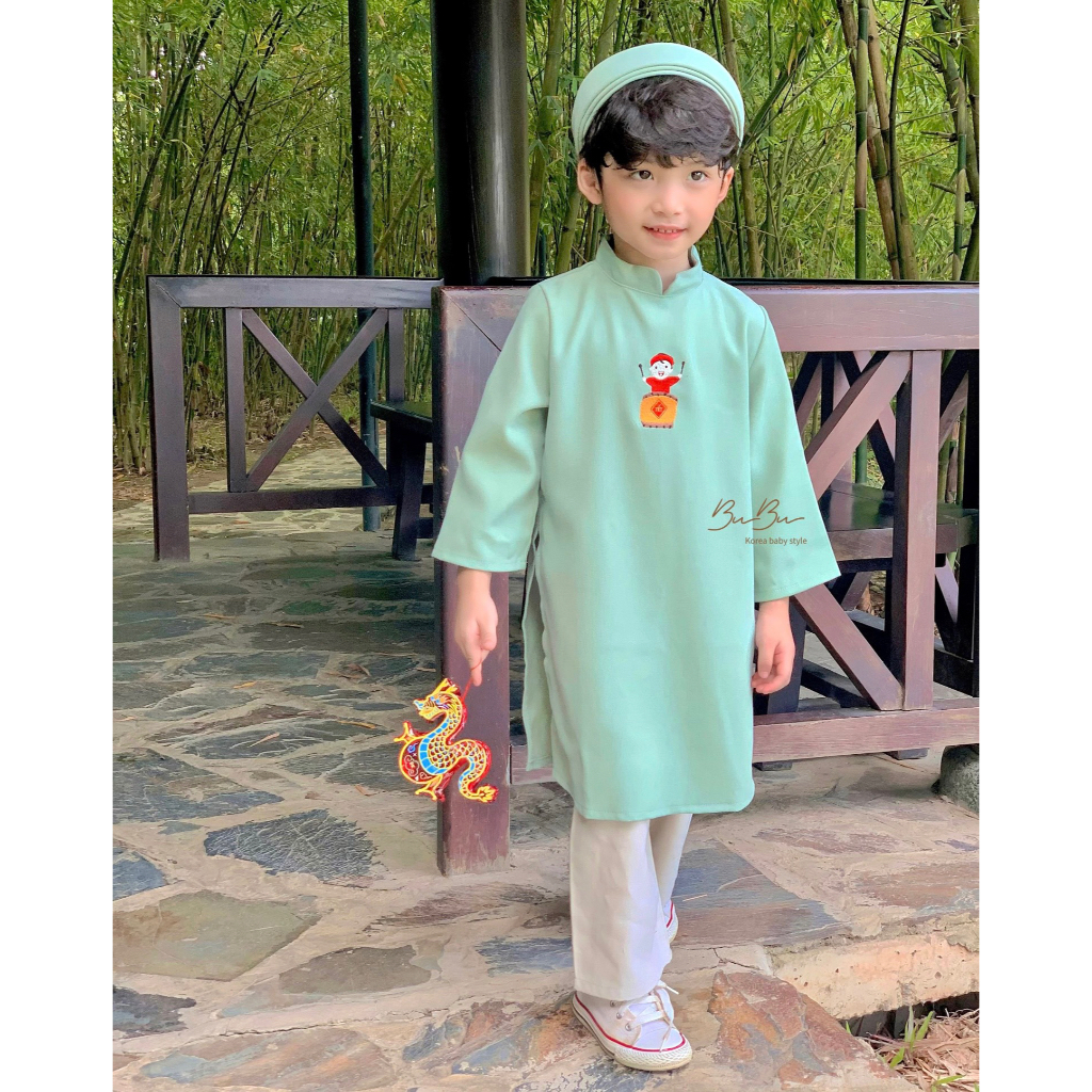 𝐀́𝐨 𝐃𝐚̀𝐢 𝐍𝐡𝐮𝐧𝐠 𝐓𝐡𝐞̂𝐮 - Kèm Quần & Mấn Cho Bé Trai BuBu