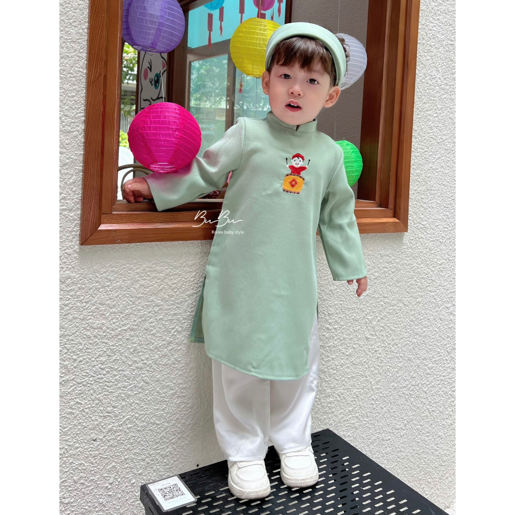 𝐀́𝐨 𝐃𝐚̀𝐢 𝐍𝐡𝐮𝐧𝐠 𝐓𝐡𝐞̂𝐮 - Kèm Quần & Mấn Cho Bé Trai BuBu