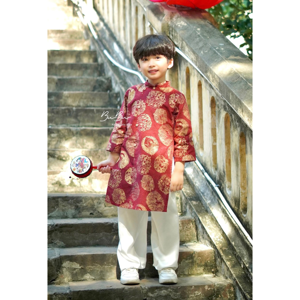𝐀́𝐨 𝐃𝐚̀𝐢 𝐋𝐢𝐧𝐞𝐧 - Kèm Quần & Mấn Cho Bé Trai