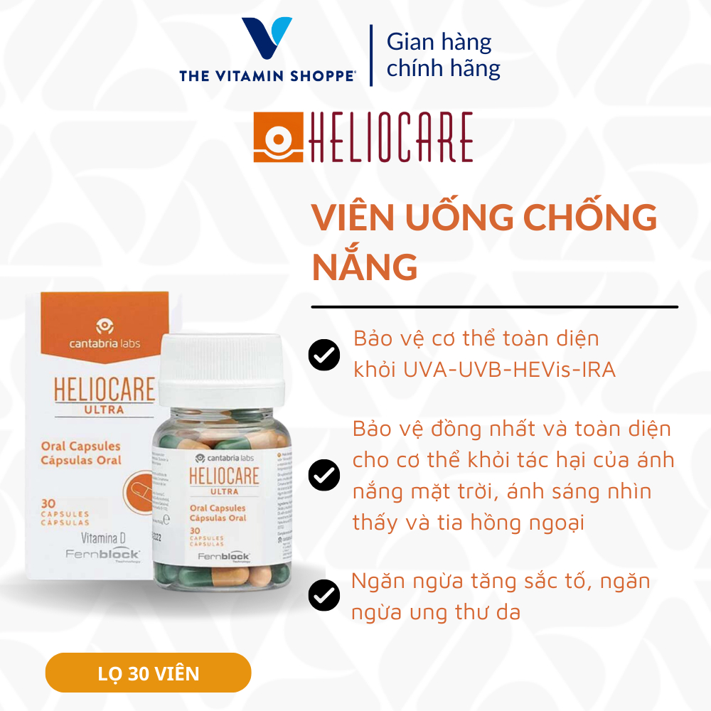 Viên uống chống nắng HELIOCARE ULTRA lọ 30 viên