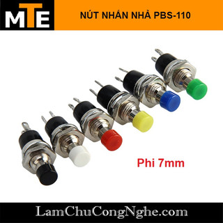 Nút nhấn tự nhả, nút nhấn đề reset pbs-110 lỗ 7mm