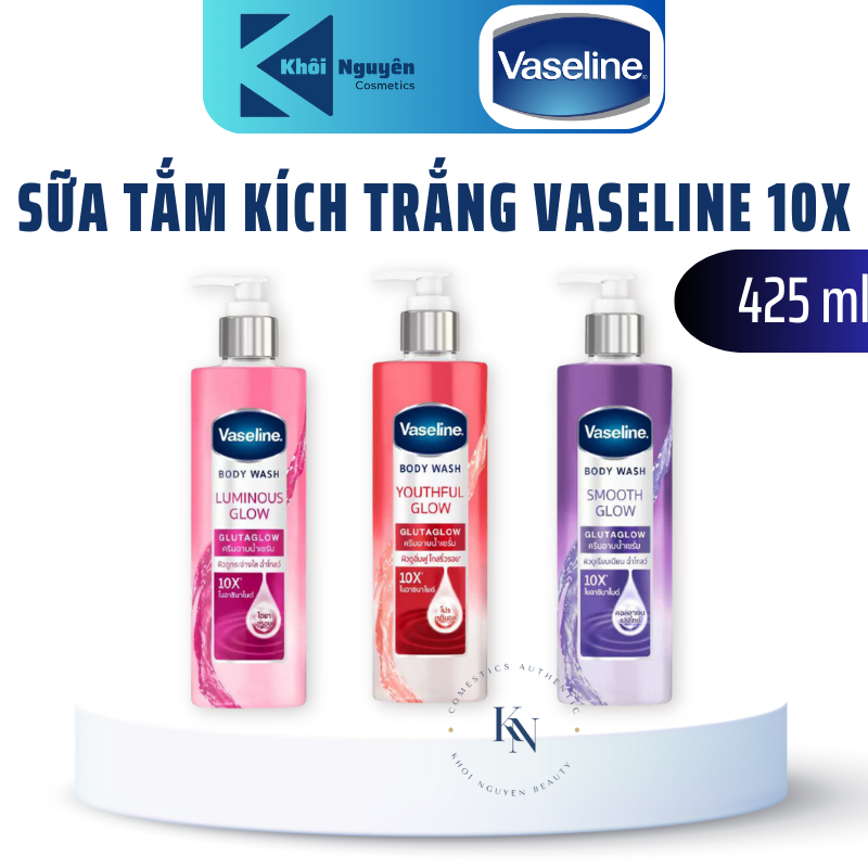 Sữa Tắm Kích Trắng Vaseline Body Wash GlutaGlow 10X 425ml