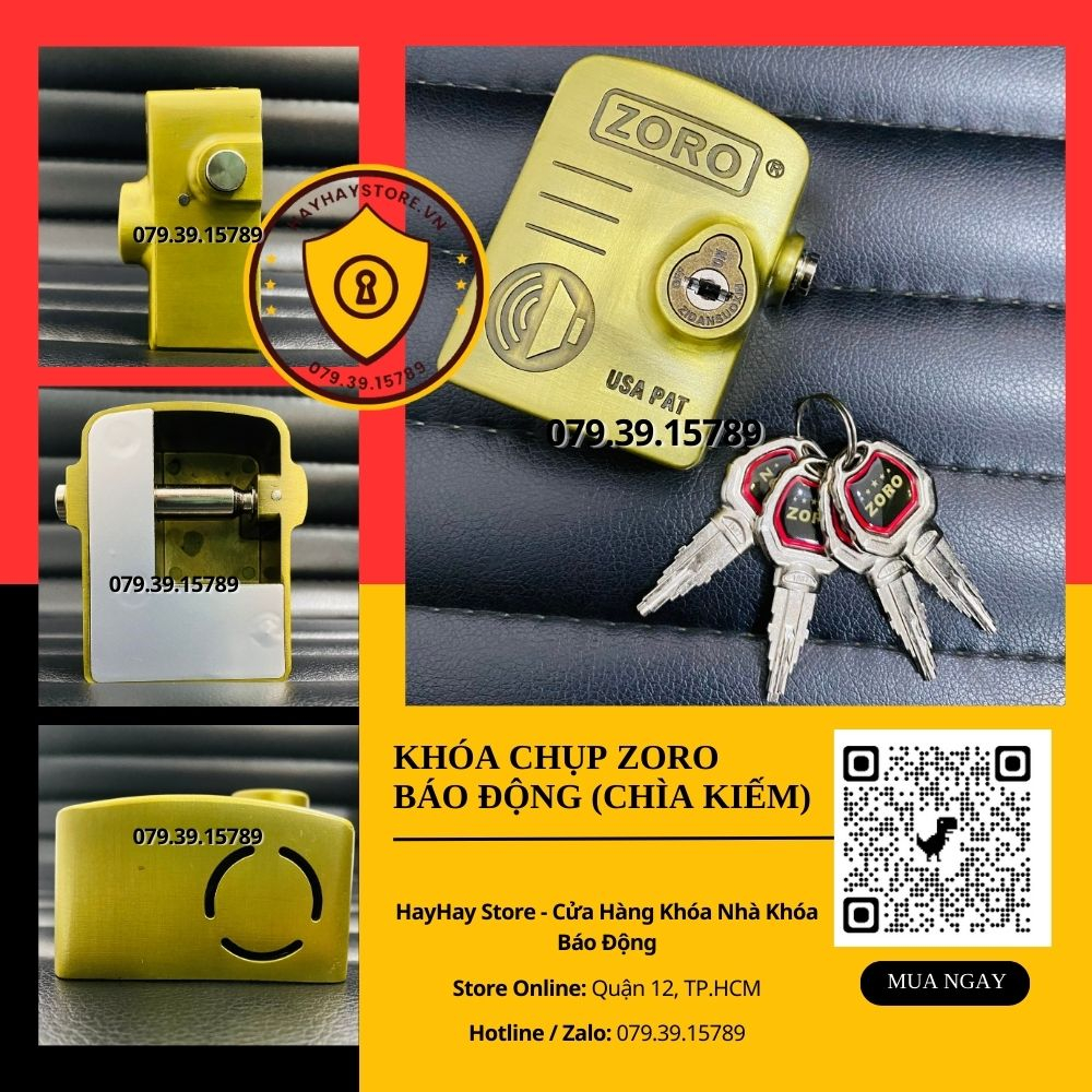 Khoá Chụp Pat Báo Động ZORO Chống Trộm Cực Nhạy Chống Chìa Đoản