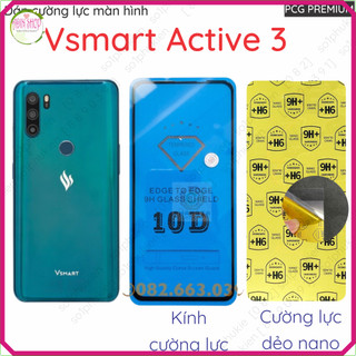 Kính cường lực full / dán cường lực màn hình Vsmart active 3 nano dẻo trong suốt, nhám chống vân tay, bảo vệ mắt