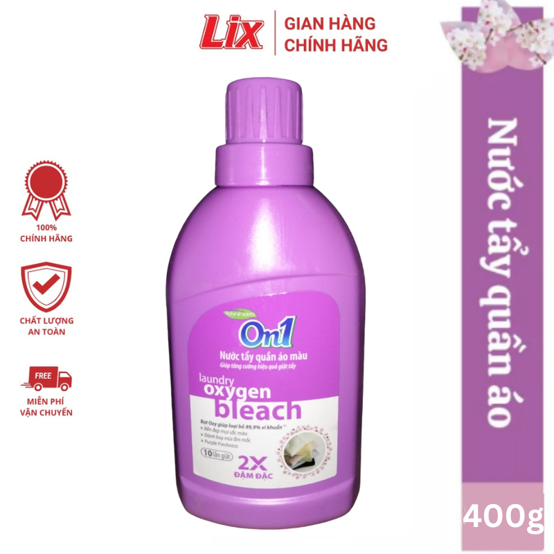 Nước tẩy quần áo màu On1 hương Purple Freshness 400g N7502 khử mùi hôi ẩm mốc lưu hương thơm mát