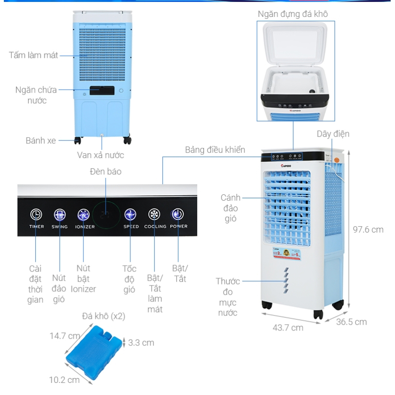 Phụ kiện Quạt điều hòa Rapido 6000D