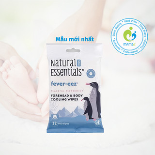 Khăn giấy lau mát (32 miếng) giúp hạ sốt cho bé từ 3 tháng tuổi Fever-eez Cool Care for Kids, USA