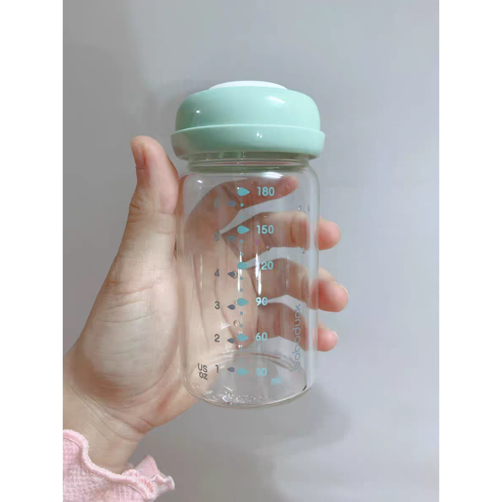 Bình trữ sữa thủy tinh cổ rộng cho bé Boboduck 180ml
