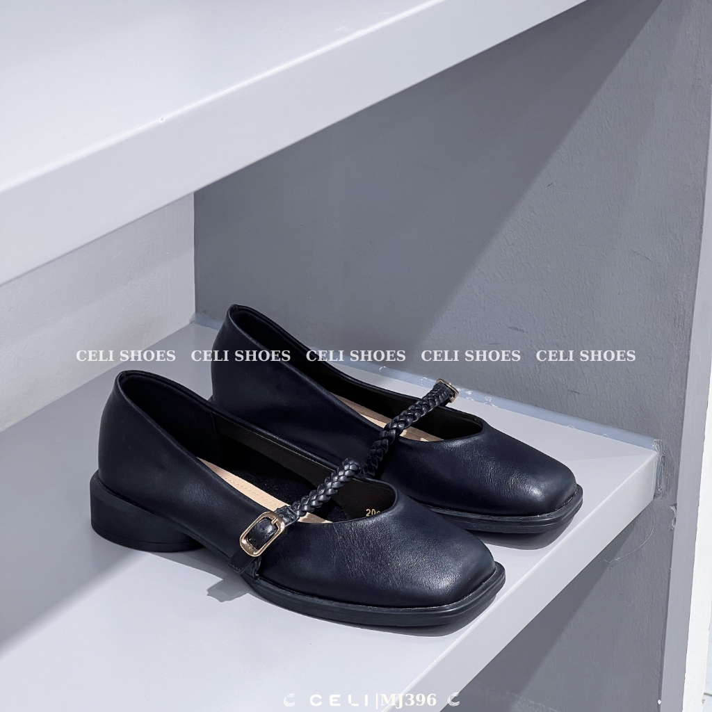 Giày Marry jane nữ Celi Shoes nữ 3p gót vuông da trơn MJ396