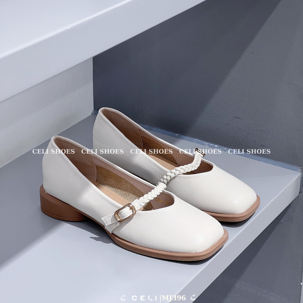 Giày Marry jane nữ Celi Shoes nữ 3p gót vuông da trơn MJ396