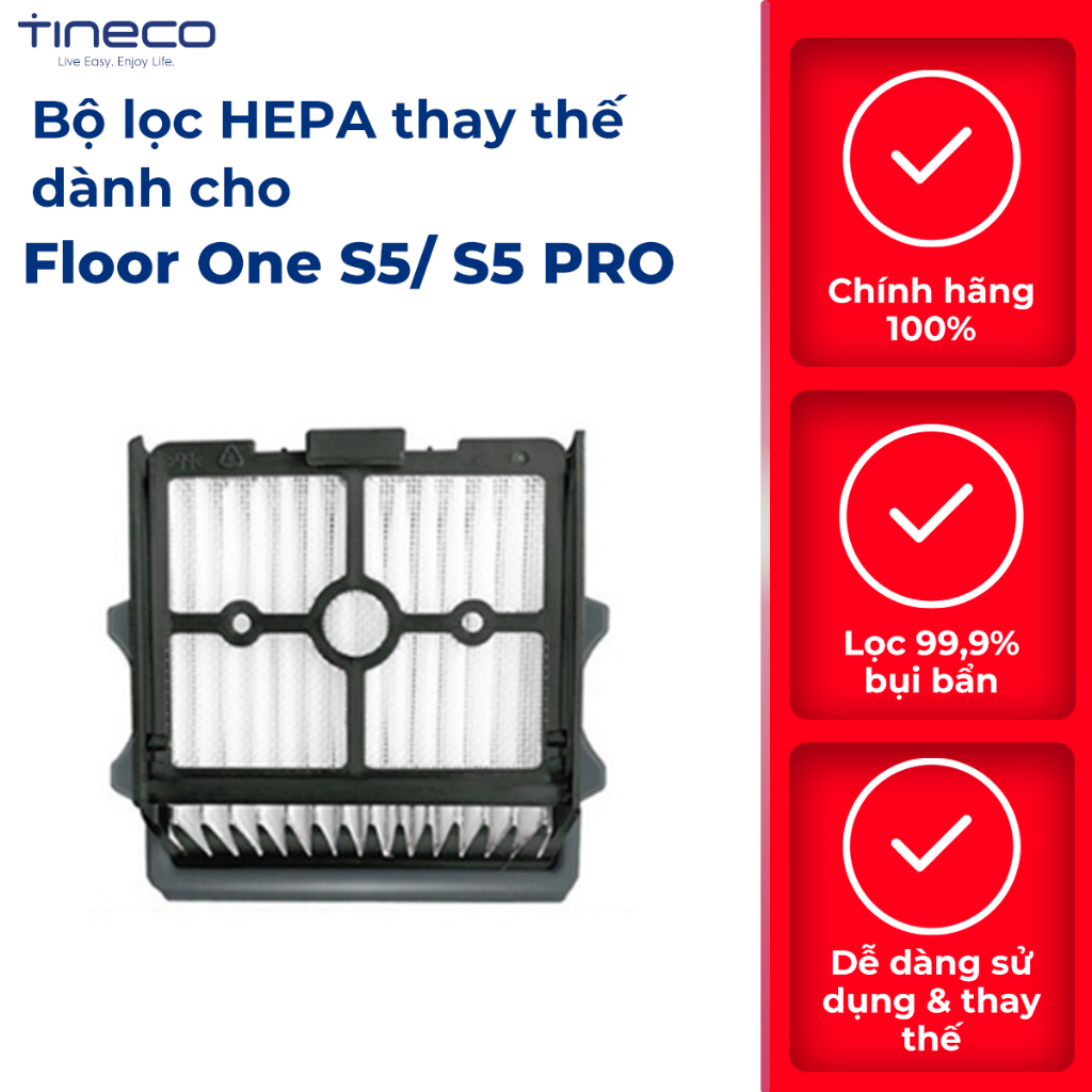 Bộ Lọc HEPA Thay Thế Cho Máy Hút Bụi Tineco Floor ONE S5/ S5 PRO_Hàng chính hãng