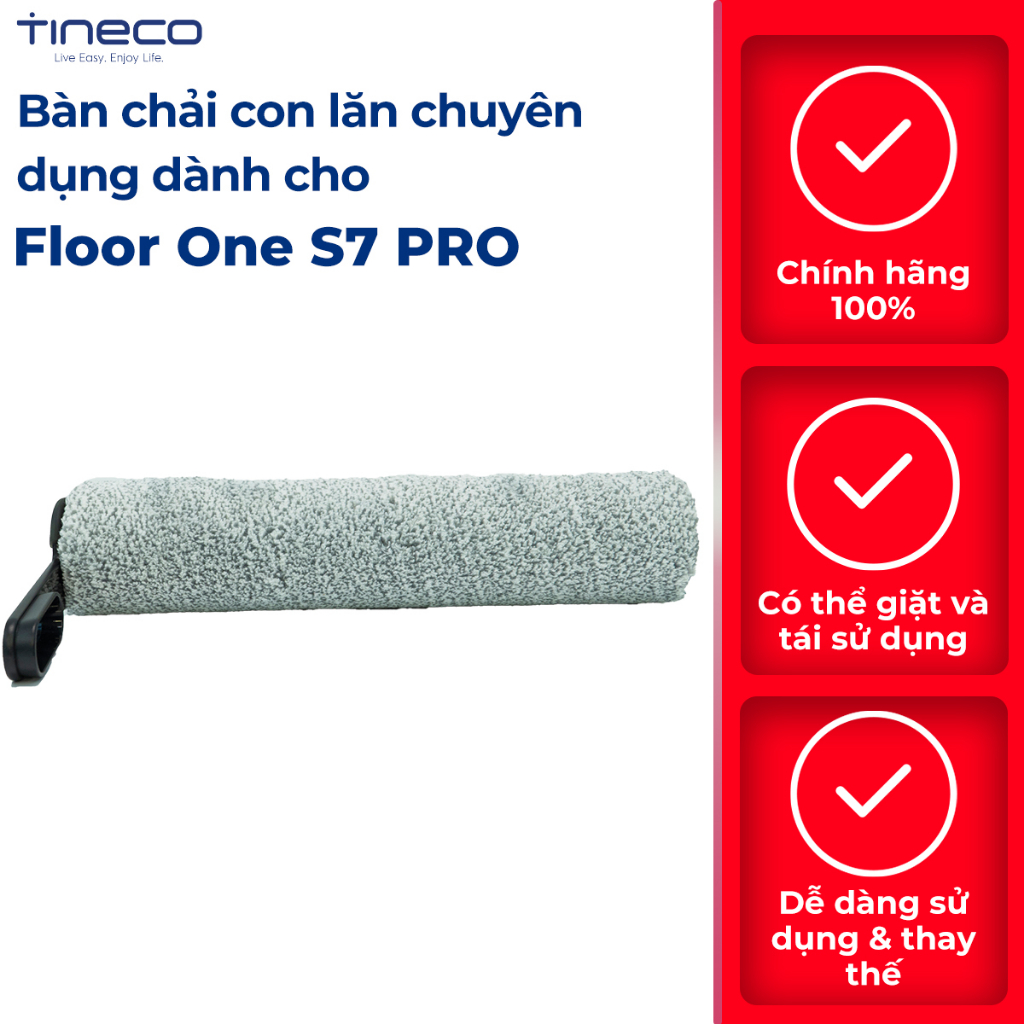 Bàn chải con lăn chuyên dụng TINECO S7 PRO- Hàng chính hãng, Phụ kiện dành riêng cho các sản phẩm máy lau sàn TINECO