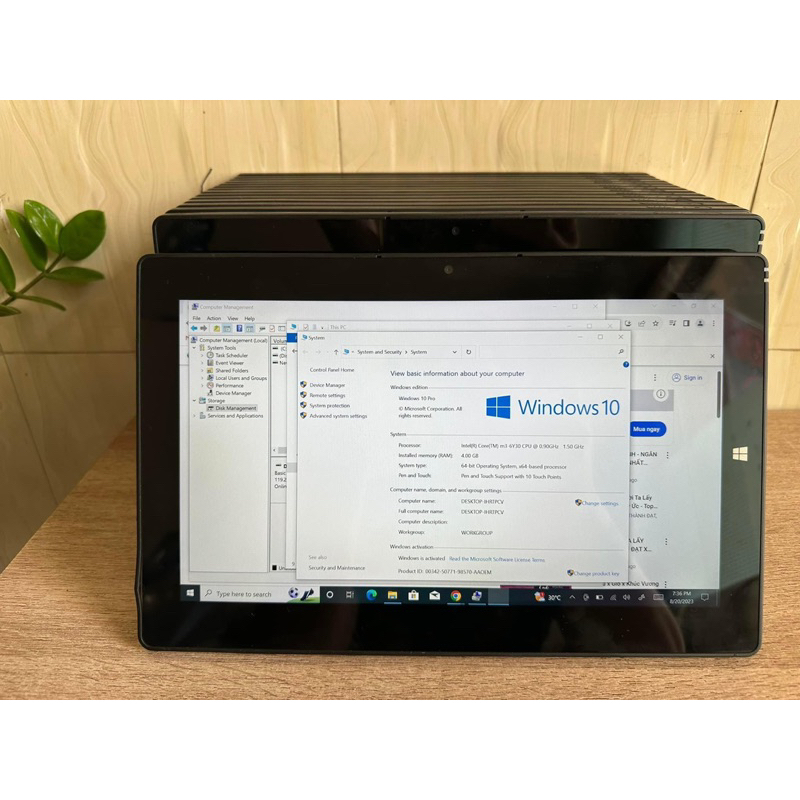 Máy tính bảng 2 in 1 NEC Nhật Bản 4GB SSD 128GB 11,6inch Windows Pro