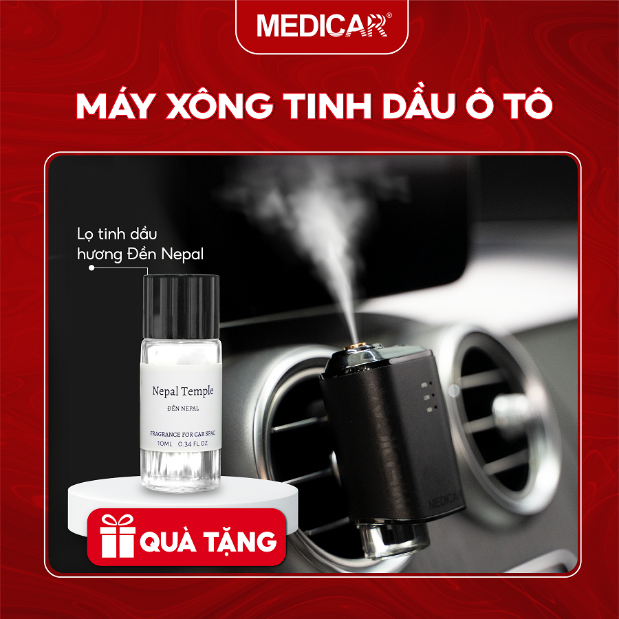 Máy xông tinh dầu ô tô thông minh Medicar, máy khuếch tán tinh dầu ô tô công nghệ AI, nước hoa ô tô mùi dễ chịu