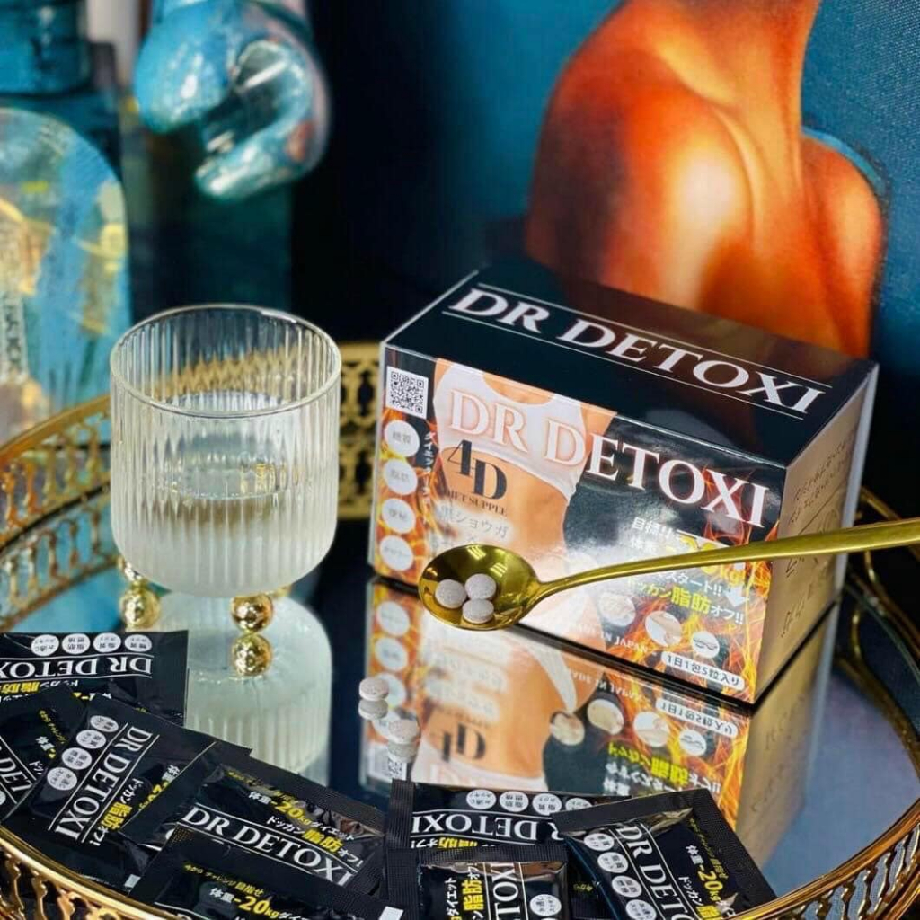 Viên Uống Detox Giảm Cân Dr Detoxi 4D Hộp 30 Gói Nhật Bản.